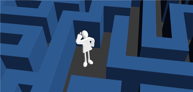 Patient mit juckendem Ausschlag: Irrwege bis zur richtigen Diagnose Eine Figur steht in einem Irrgarten.