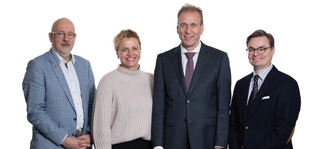 Das neue gewählte Präsidium des Deutschen Berufsverbandes der HNO-Ärzte: Dr. Dirk Heinrich, Dr. Kerstin Zeise, Professor Jan Löhler und Dr. Christoph Aletsee (v.l.).