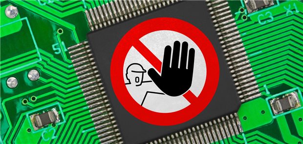 NIS-2: Anmeldefrist beendet – „betroffene MVZ und BAG oft überfordert“ Computer-Chip mit Stoppschild
