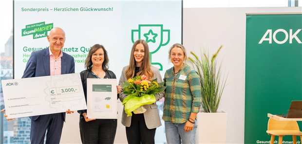 Die AOK Bayern hat das Nürnberger „Gesundheitsnetz Qualität und Effizienz eG“ im Zuge des GesundMacher Awards mit einem Sonderpreis ausgezeichnet.