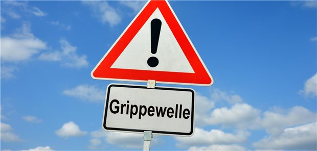 RKI: Grippewelle deutet sich an Warnschild Grippewelle