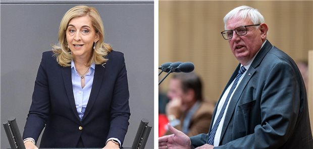 Das GKV-Milliardenloch und die Länder: Sanieren ja, aber bitte andernorts sparen Zwei Bilder: Links Bundesgesundheitsministerin Nina Warken im Bundestag, rechts NRW-Gesundheitsminister Karl-Josef Laumann im Bundesrat.