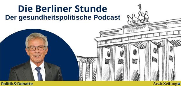 Rückblick auf 14 Jahre G-BA: Professor Josef Hecken im Interview Podcast-Grafik für "Die Berliner Stunde-Der gesundheitspolitische Podcast"