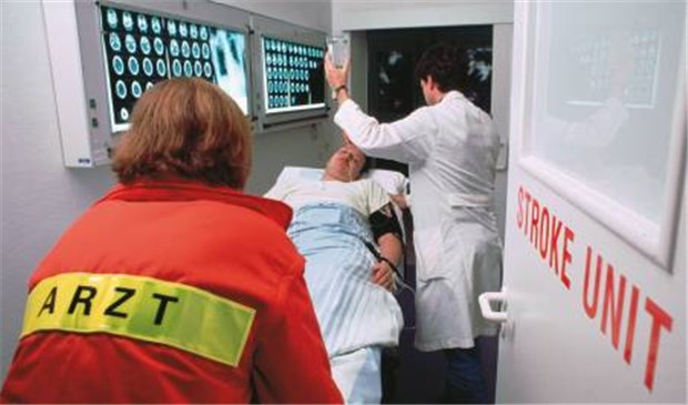Beim Schlaganfall keine Zeit verlieren - pro Minute sterben 2 000 000 Neuronen! Hier gibt es die bestmögliche Therapie: Einliefereung in eine Stroke Unit.