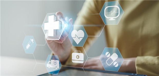 FDZ-Leiter Steffen Heß: „Wir wollen eine bessere Versorgung ermöglichen“ Das Foto zeigt ein digitales Display mit verschiedenen Icons, beispielsweise eine Spritze oder eine Tablette.