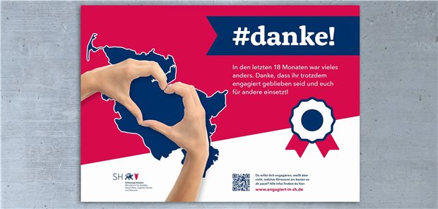 Schleswig-Holstein dankt ehrenamtlichen Pandemie-Helfern Seit 20. September hängen die Plakate zum Beispiel in größeren Städten. Die Aktion soll bis 4.Oktober dauern.