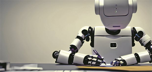 KI in der Medizin: Diese Limitationen sollten Ärzte im Blick haben Roboter schreibt mit einem Stift